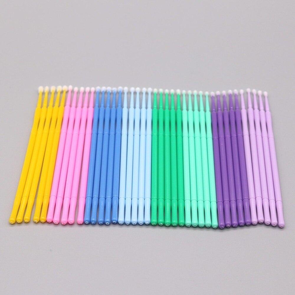 Glue Stick Pack - แปรงไมโครสำหรับต่อขนตาแบบใช้แล้วทิ้ง 100 ชิ้น/ล็อต แปรงทำความสะอาดกาวติดขนตา พร้อมแท่งทาฟรี อุปกรณ์แต่งหน้า
