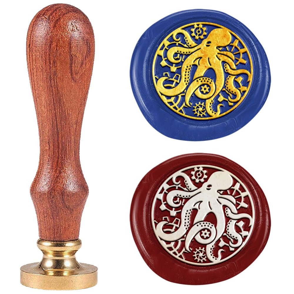 Wax Seal Stamp Kit - Steampunk Octopus Wax Sealแสตมป์ 1 