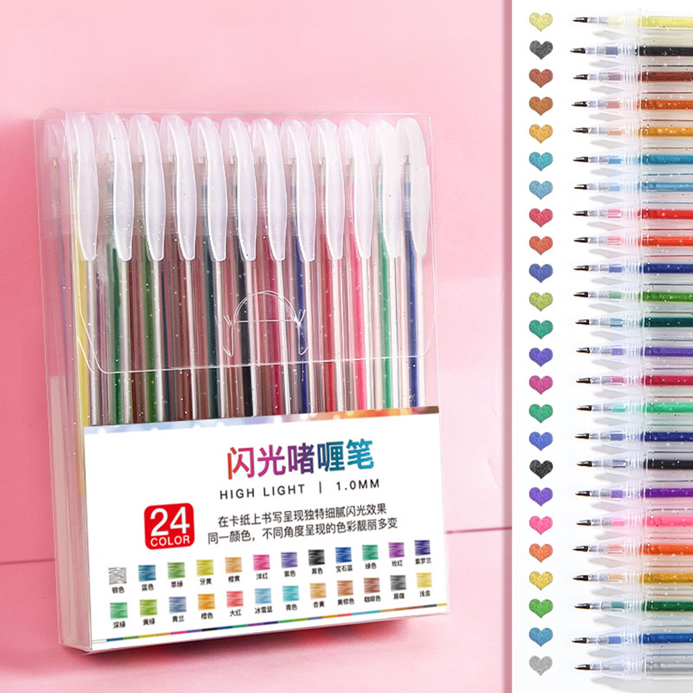 ชุดปากกาเจลกลิตเตอร์ หมึกไหลลื - Gel Ink Pen Set บทวิจารณ์และราคา