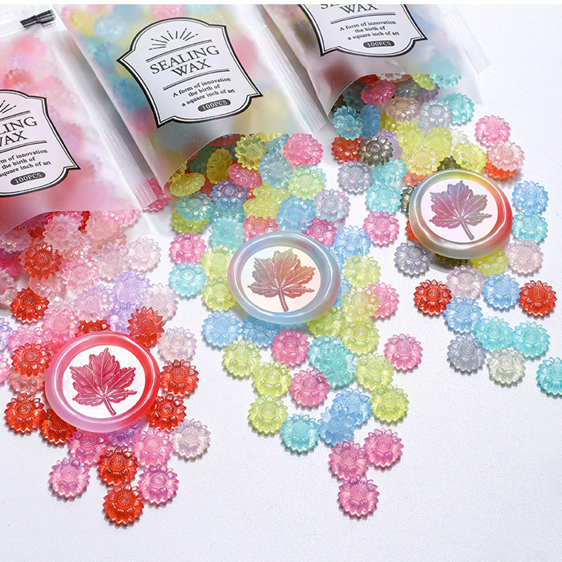 100pcs ดอกทานตะวันโปร่งแสงซีลข - Wax Seal Stamp Kit บทวิจารณ์และราคา